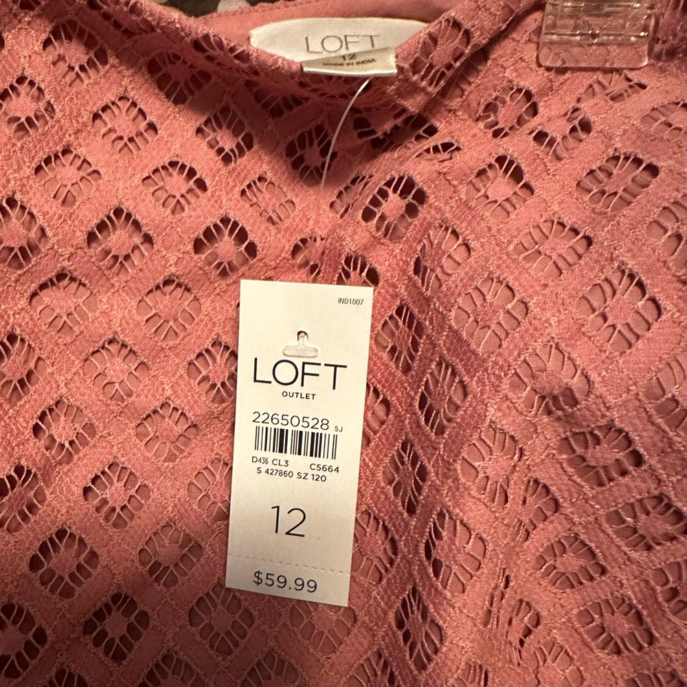 NWT LOFT Soft Pink Lace Skirt with Lining - Picture 3 of 3